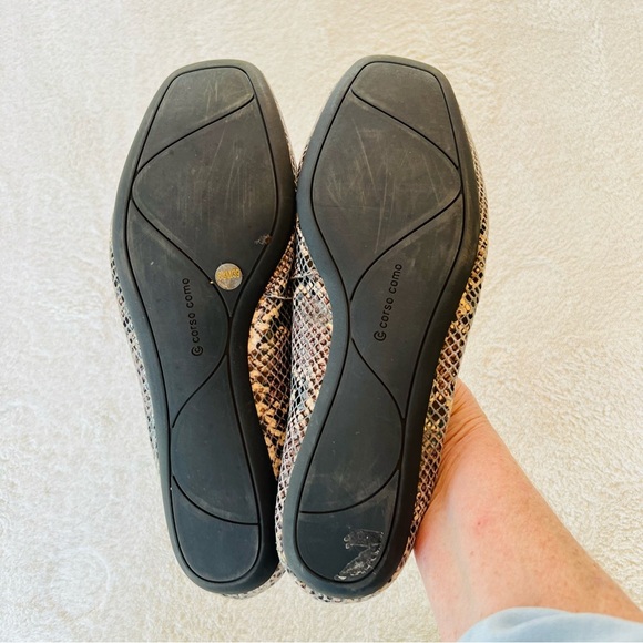 CORSO COMO TRISHINA SNAKESKIN SQUARE TOE SOFT LEATHER BALLET FLATS SIZE 8 - Picture 9 of 13